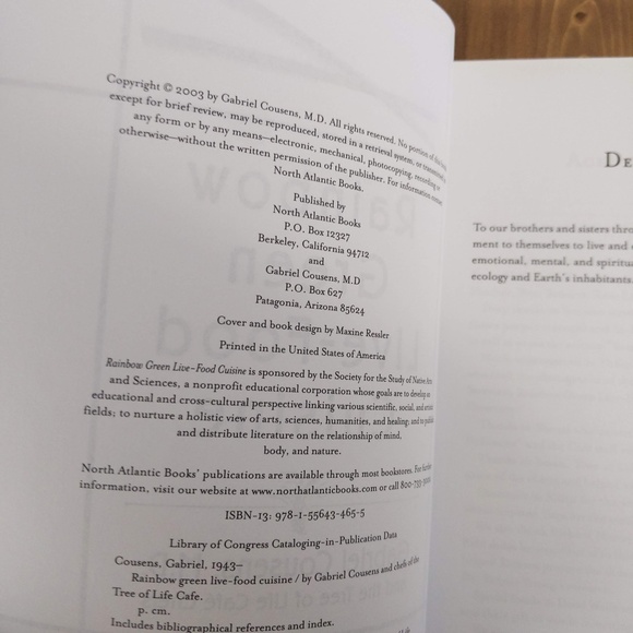 Rainbow Green Live-Food Cuisine by Gabriel Cousens M.D. 2003 Paperback - Picture 8 of 11